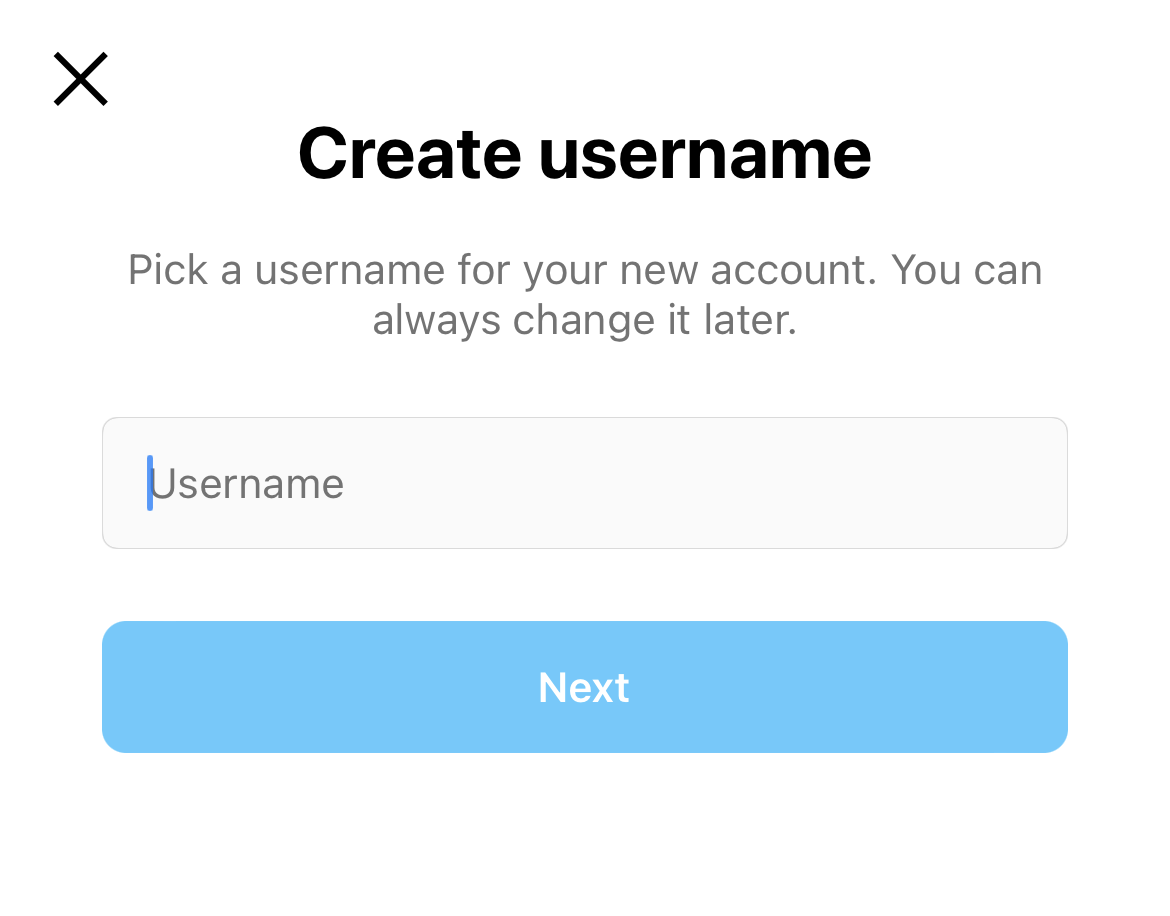 create ig username